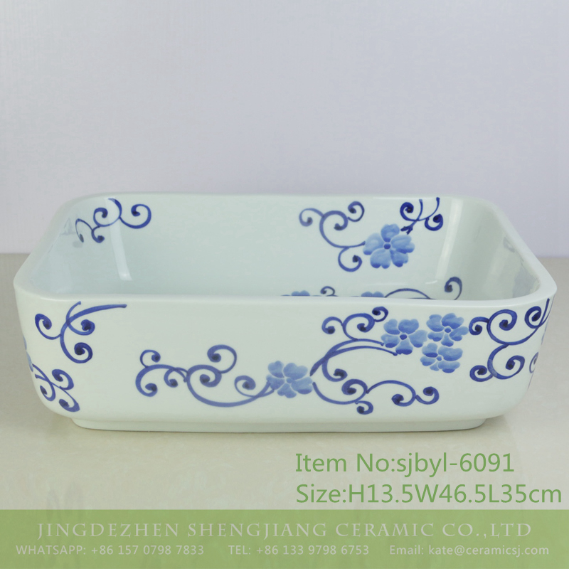 sjbyl-6091-（长）春消息 sjbyl-6091 Spring message washbasin ceramic basin for daily use large oval porcelain basin - shengjiang  ceramic  factory   porcelain art hand basin wash sink