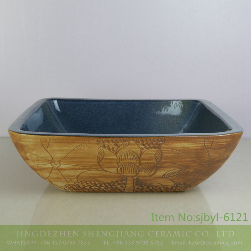 sjbyl-6121-（正）出水芙蓉 sjbyl-6121shengjiang Porcelain basin water lotus pattern style wash basin daily basin is resistant to dirt quality high - shengjiang  ceramic  factory   porcelain art hand basin wash sink