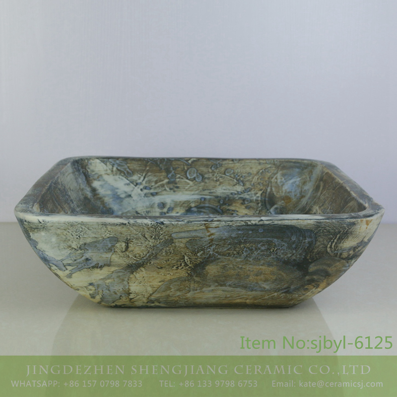 sjbyl-6125-（正）沼泽-1 sjbyl-6125 New chinese style Marsh textured style ceramic basin wash basin daily household hotel toilet high quality - shengjiang  ceramic  factory   porcelain art hand basin wash sink