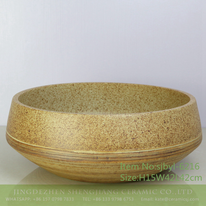 sjbyl-6216-红点线圈 sjbyl-6216 Dark green lavatory petals overlap design bathroom wash basin Chinese ceramic jingdezhen porcelain - shengjiang  ceramic  factory   porcelain art hand basin wash sink