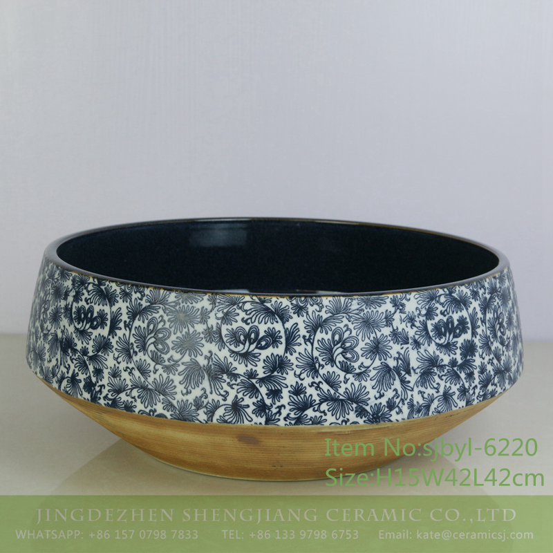 sjbyl-6220-针叶兰花釉 sjbyl-6220 Shengjiang needle-leaf orchid glaze Chinese ceramics jingdezhen porcelain washbasin bathroom washbasin - shengjiang  ceramic  factory   porcelain art hand basin wash sink