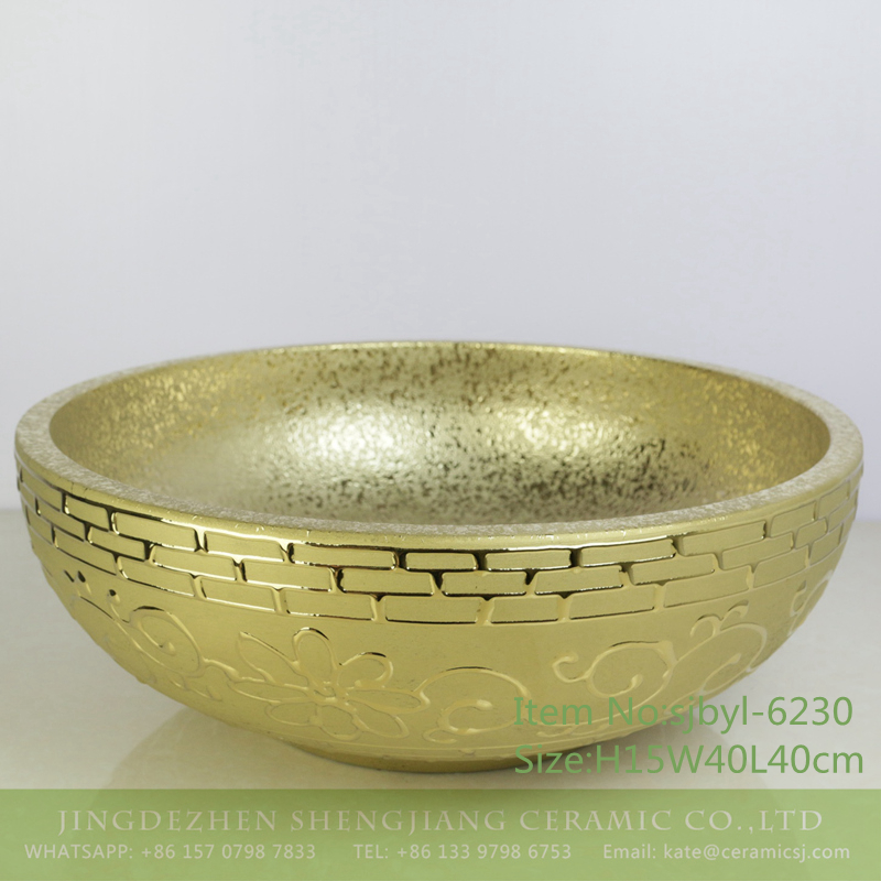 sjbyl-6230-碎金工字格-1 sjbyl-6230 Shengjiang broken metal word check wash basin porcelain porcelain daily decoration bathroom - shengjiang  ceramic  factory   porcelain art hand basin wash sink