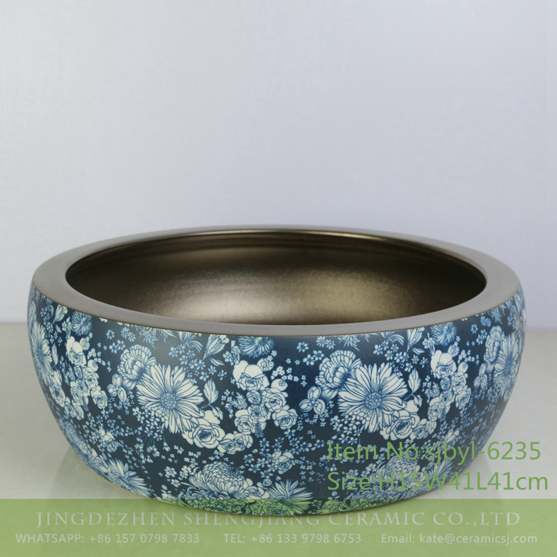 sjbyl-6235-亚光金新蝶舞-2 sjbyl-6235 Lavabo porcelain matte gold new butterfly dance interior smooth daily household decoration bathroom bathroombasin - shengjiang  ceramic  factory   porcelain art hand basin wash sink