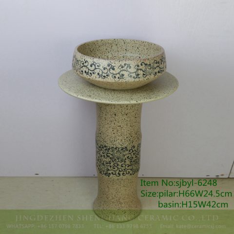 sjbyl-6248 Red ink point wear branch lotus chrysanthemum petals jingdezhen porcelain porcelain basin wash basin daily washbasin bathroom