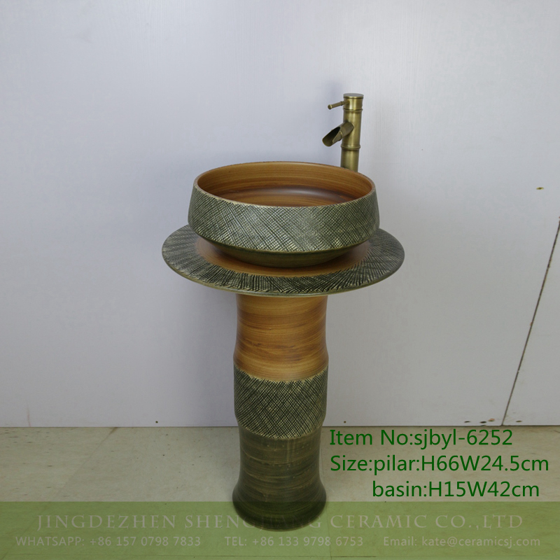 sjbyl-6252-细刀刻 sjbyl-6252 Fine knife carving jingdezhen porcelain daily wash basin toilet bathroom ceramic basin wash basin - shengjiang  ceramic  factory   porcelain art hand basin wash sink