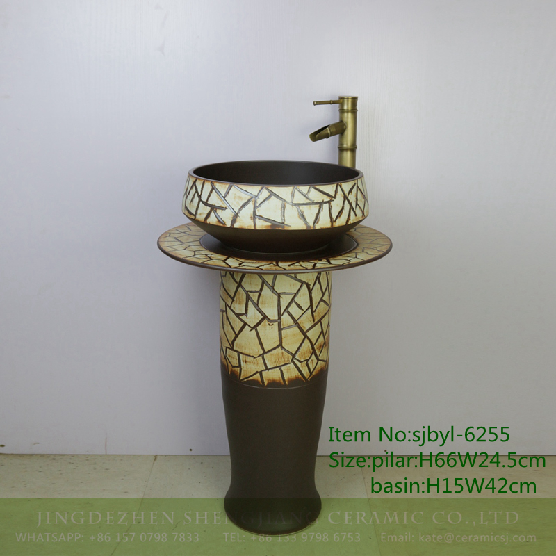 sjbyl-6255-园林花窗 sjbyl-6255 Garden flower window jingdezhen porcelain daily wash basin toilet bathroom ceramic basin wash basin - shengjiang  ceramic  factory   porcelain art hand basin wash sink