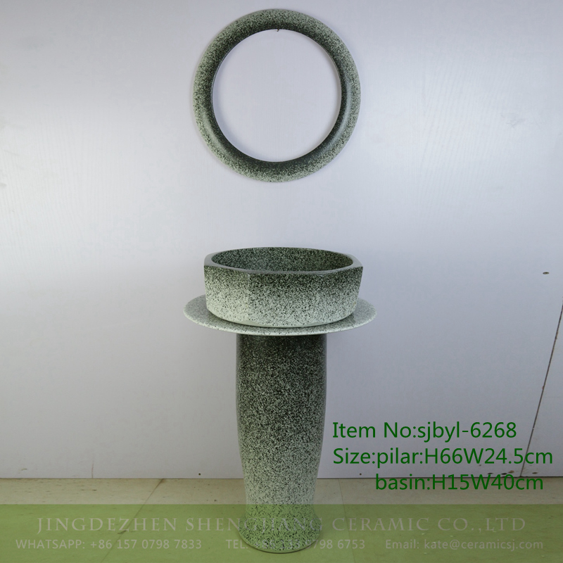 sjbyl-6268-八角渐变墨点 sjbyl-6268 Octagonal gradient ink point pattern jingdezhen porcelain daily wash basin toilet bathroom ceramic basin wash basin washbasin - shengjiang  ceramic  factory   porcelain art hand basin wash sink