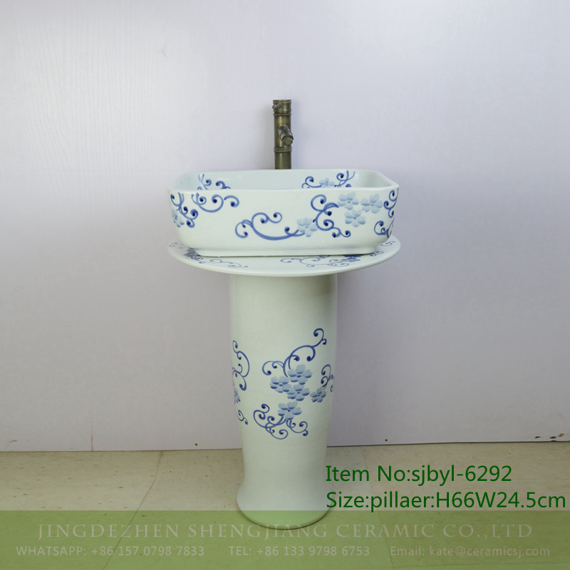 sjbyl-6292-（长）春消息-2 sjbyl-6292Pure and fresh simple elegant spring message high quality upscale durable toilet ceramic basin wash basin sink - shengjiang  ceramic  factory   porcelain art hand basin wash sink