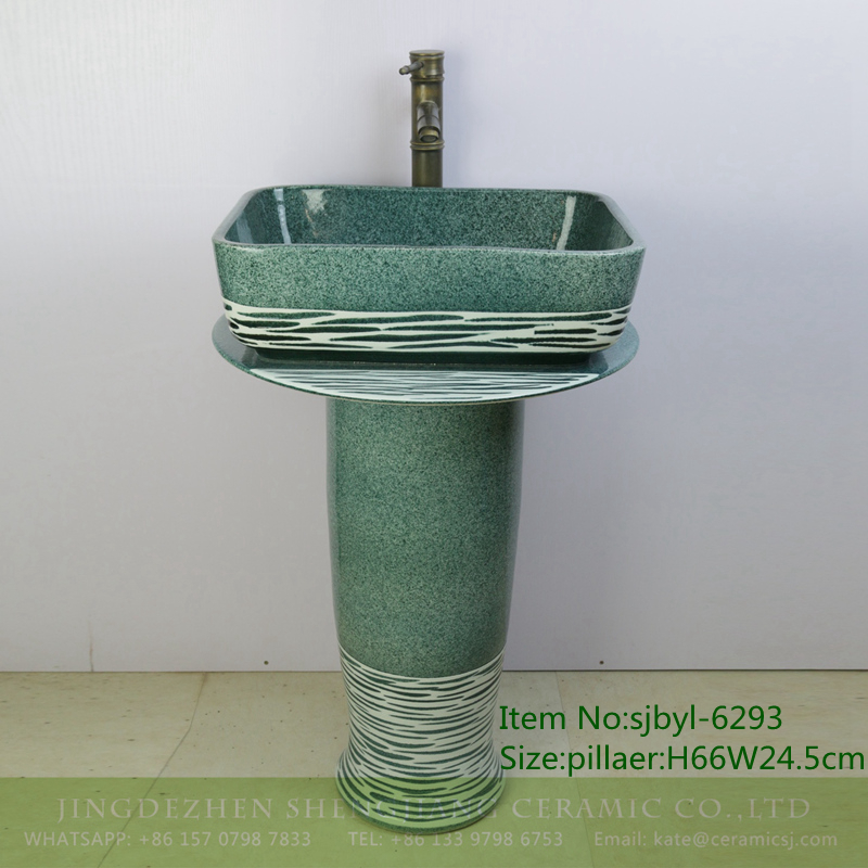 sjbyl-6293-（长）点线面-2 sjbyl-6293 High-grade durable toilet ceramic basin wash basin sink high quality porcelain dot line design - shengjiang  ceramic  factory   porcelain art hand basin wash sink