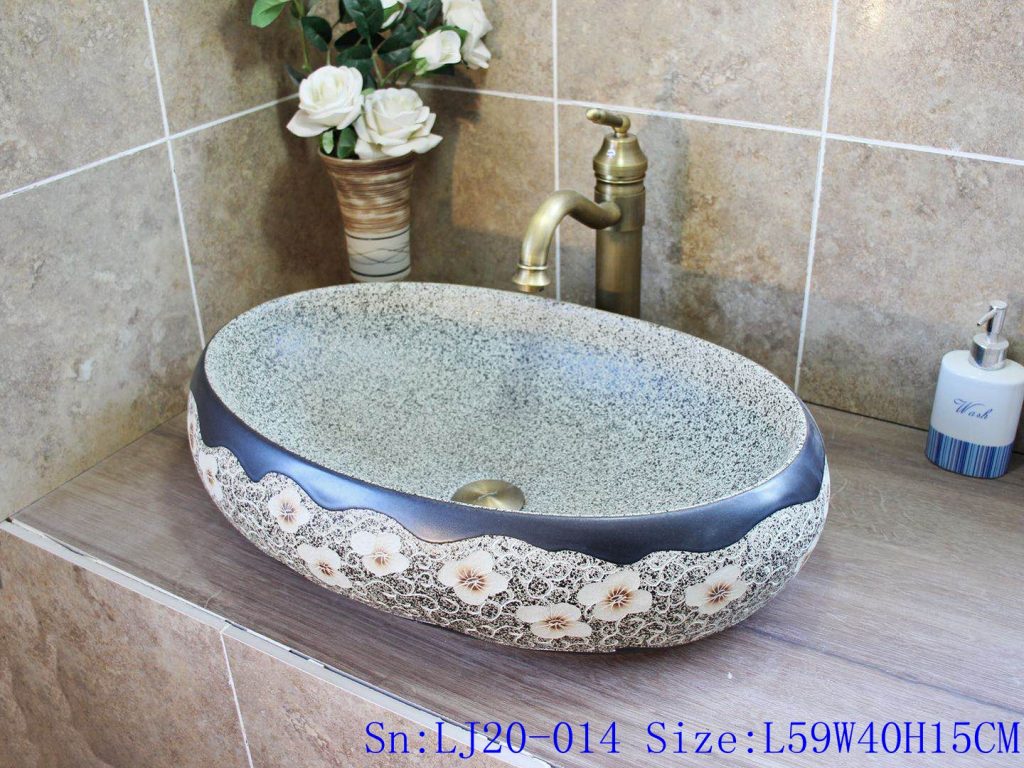 LJ20-014-1024x768 LJ20-014 Creative white flower wax gourd shaped ceramic washbasin - shengjiang  ceramic  factory   porcelain art hand basin wash sink