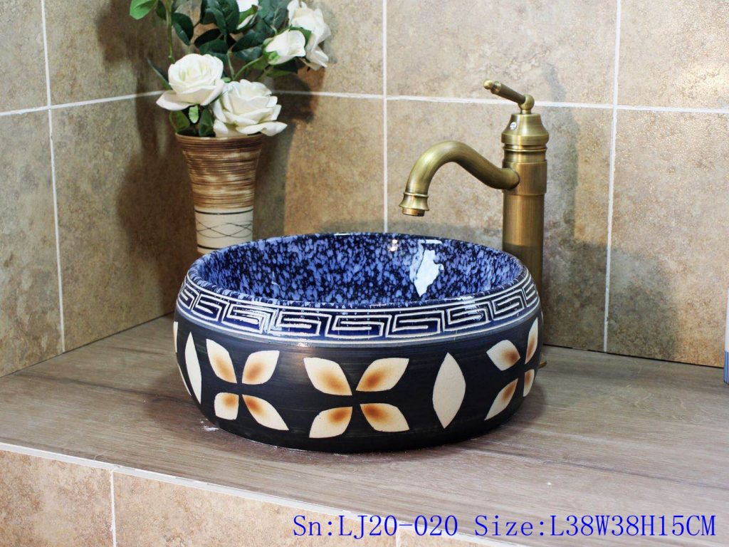 LJ20-020-1024x768 LJ20-020 Creative four-petal decorative round ceramic washbasin - shengjiang  ceramic  factory   porcelain art hand basin wash sink