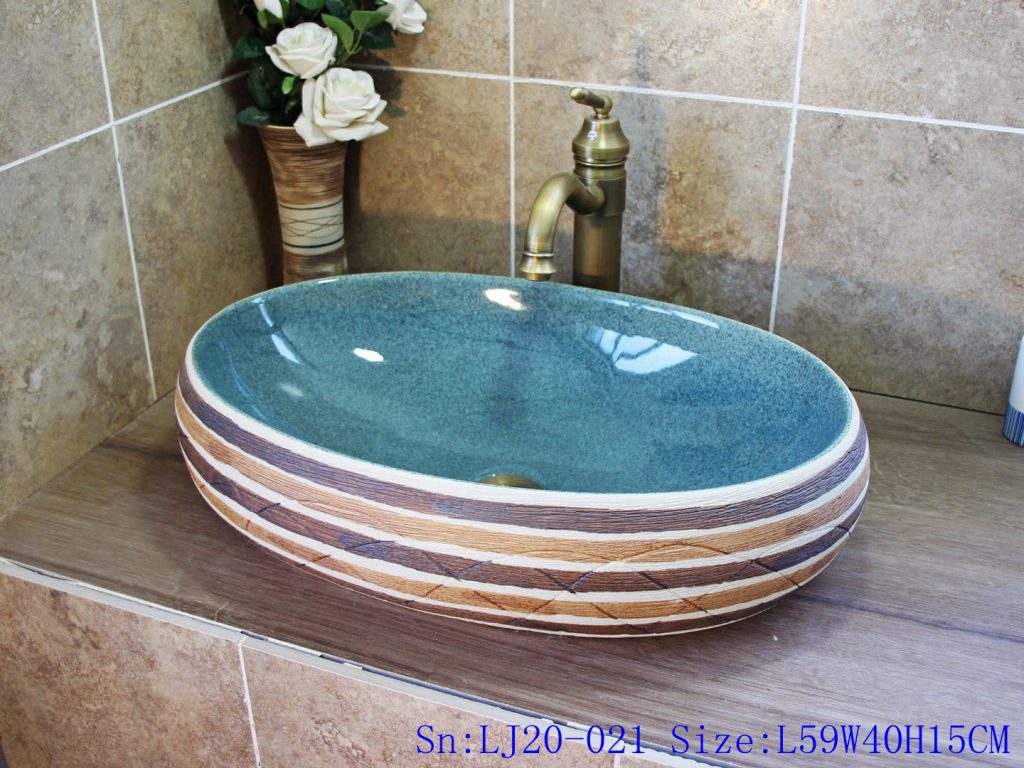 LJ20-021-1024x768 LJ20-021 Creative bird and lotus decorative round ceramic washbasin - shengjiang  ceramic  factory   porcelain art hand basin wash sink
