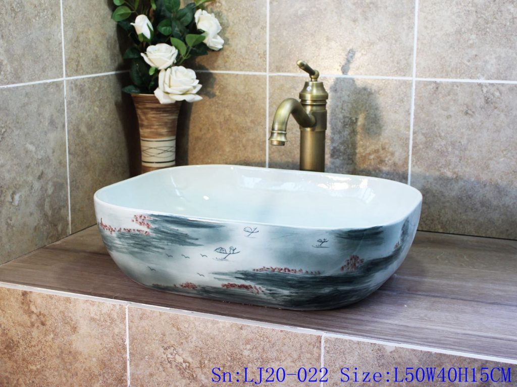 LJ20-022-1024x768 LJ20-022 Creative landscape design wax gourd shaped ceramic washbasin - shengjiang  ceramic  factory   porcelain art hand basin wash sink