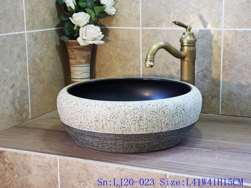 LJ20-023-1024x768 LJ20-023 Hand-embossed round ceramic washbasin - shengjiang  ceramic  factory   porcelain art hand basin wash sink