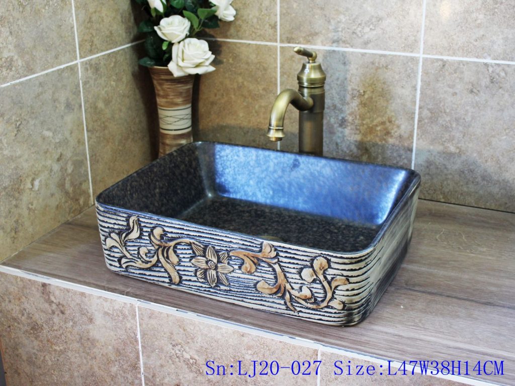 LJ20-027-1024x768 LJ20-027 Delicate hand-painted floral ceramic washbasin - shengjiang  ceramic  factory   porcelain art hand basin wash sink