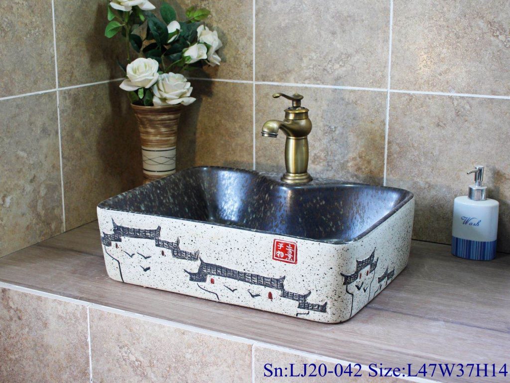 LJ20-042-1024x768 LJ20-042 Jingdezhen creative hand - painted square washbasin                                                                                                                                                                                                                                                                                                                                                                                                                                                                                                                                                                                                                                                                                                                                                                                                                                                                                                                                                                                                                                                                                                                                                                 Delicate hand - painted lotus and lotus leaf round washbasin - shengjiang  ceramic  factory   porcelain art hand basin wash sink