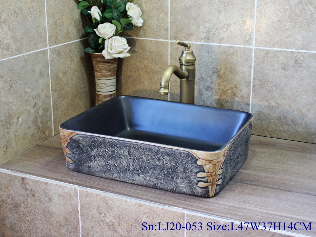 LJ20-053-长方L47W37H14-1024x768 LJ20-053 Creative hand - painted rectangular wash basin - shengjiang  ceramic  factory   porcelain art hand basin wash sink