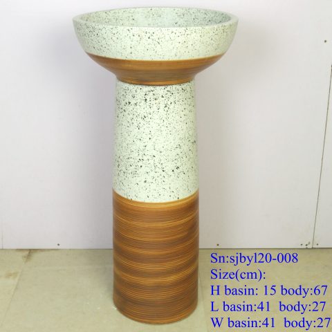 sjby120-008 Jingdezhen handmade white point coil washbasin