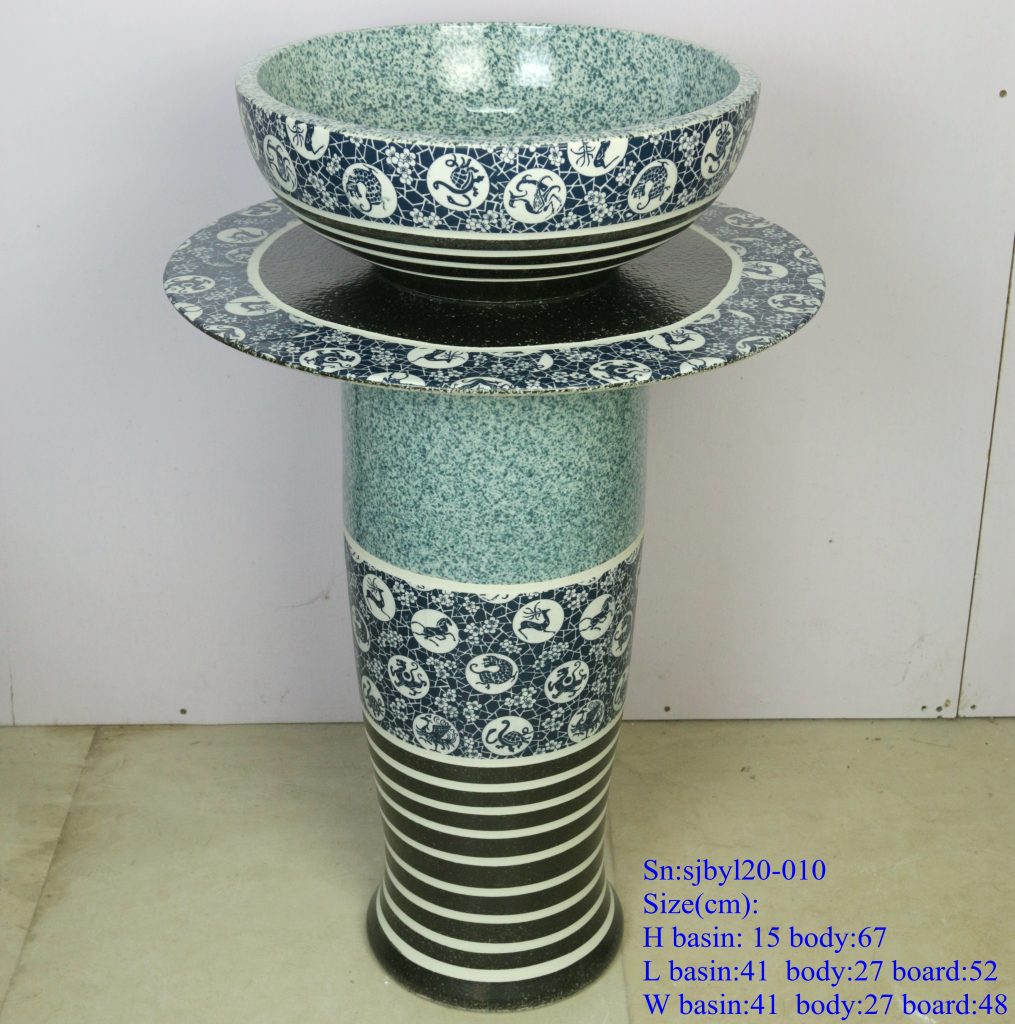 sjbyl20-010-套盆-12生肖斑马纹2-1015x1024 sjby120-010 Jingdezhen hand-painted 12 zodiac zebra-striped washbasin - shengjiang  ceramic  factory   porcelain art hand basin wash sink