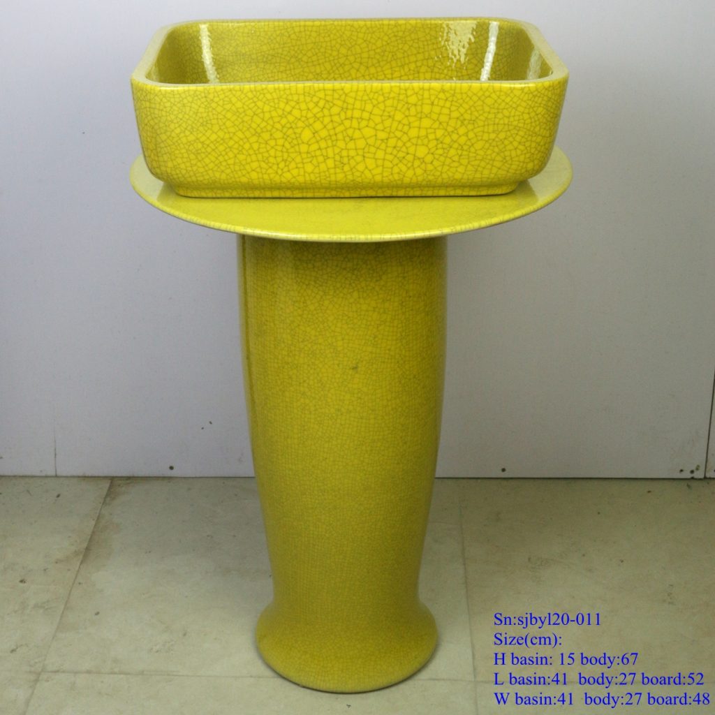 sjbyl20-011-套盆-（长）黄纹片2-1024x1024 sjby120-011Jingdezhen handmade yellow pattern flaky washbasin - shengjiang  ceramic  factory   porcelain art hand basin wash sink