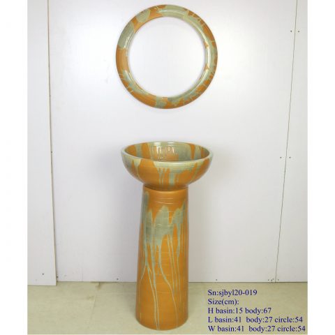 sjby120-019 Jingdezhen impressionist pattern ceramic washbasin