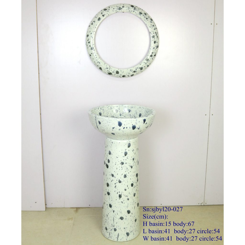 sjbyl20-027-套盆-泥点2-1024x1024 sjby120-027 Hand-painted mud dot design washbasin - shengjiang  ceramic  factory   porcelain art hand basin wash sink