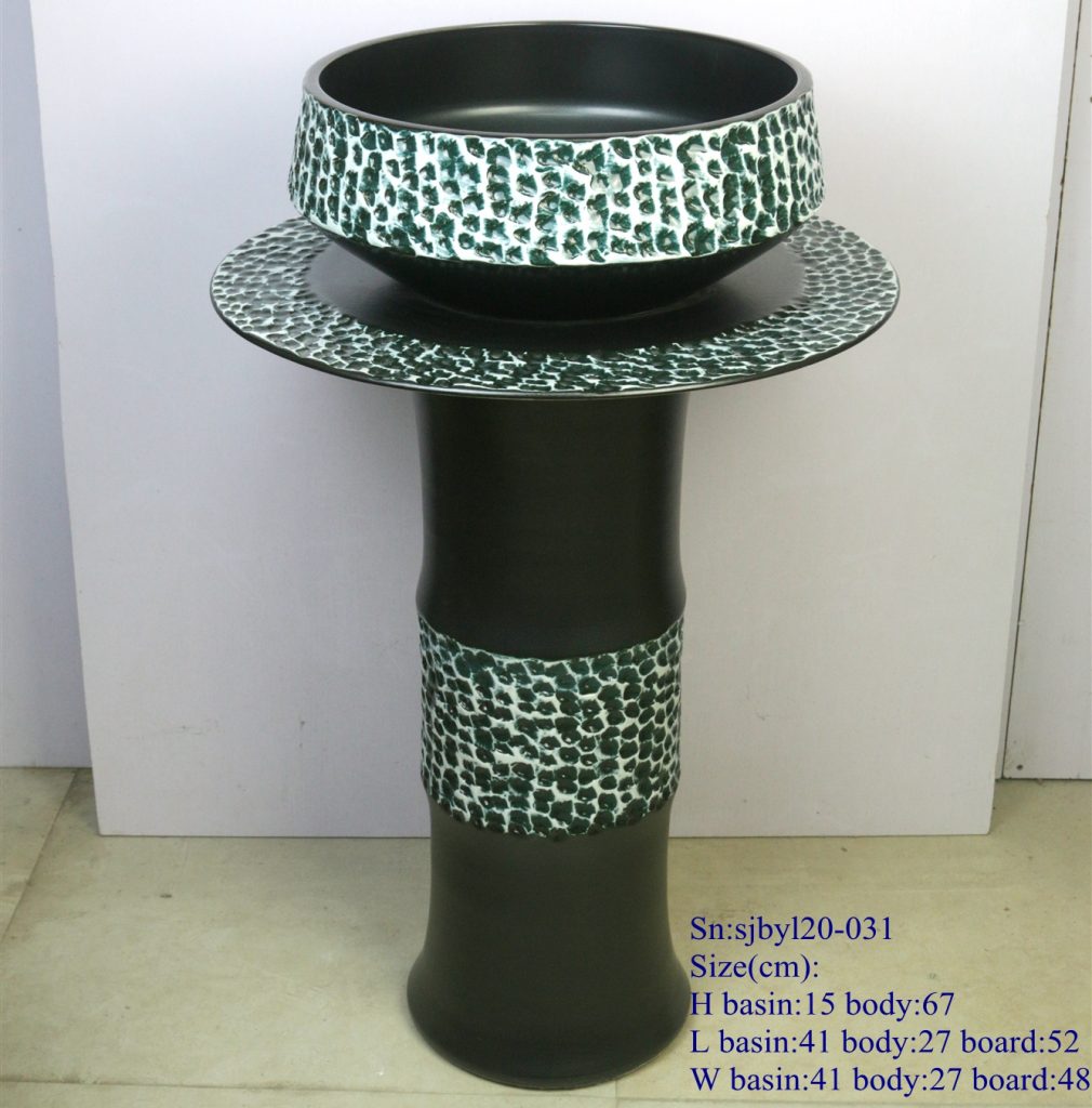 sjbyl20-031-套盆-绿青石852-1010x1024 sjby120-031 Hand - drawn turquoise design washbasin - shengjiang  ceramic  factory   porcelain art hand basin wash sink