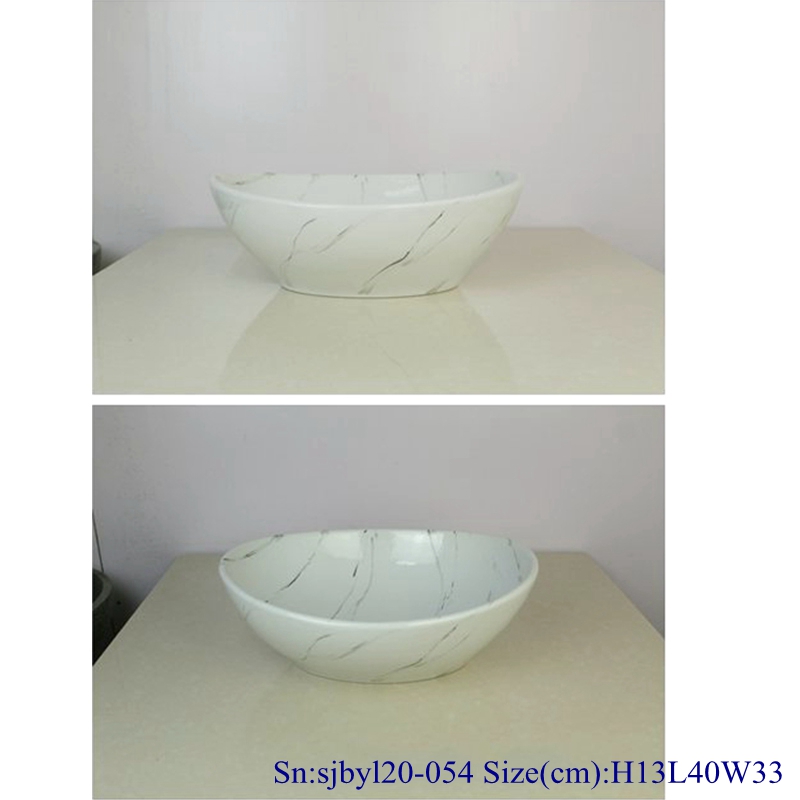 sjbyl20-054-雪色花岗岩70 sjby120-054 Jingdezhen snow-white granite design washbasin - shengjiang  ceramic  factory   porcelain art hand basin wash sink