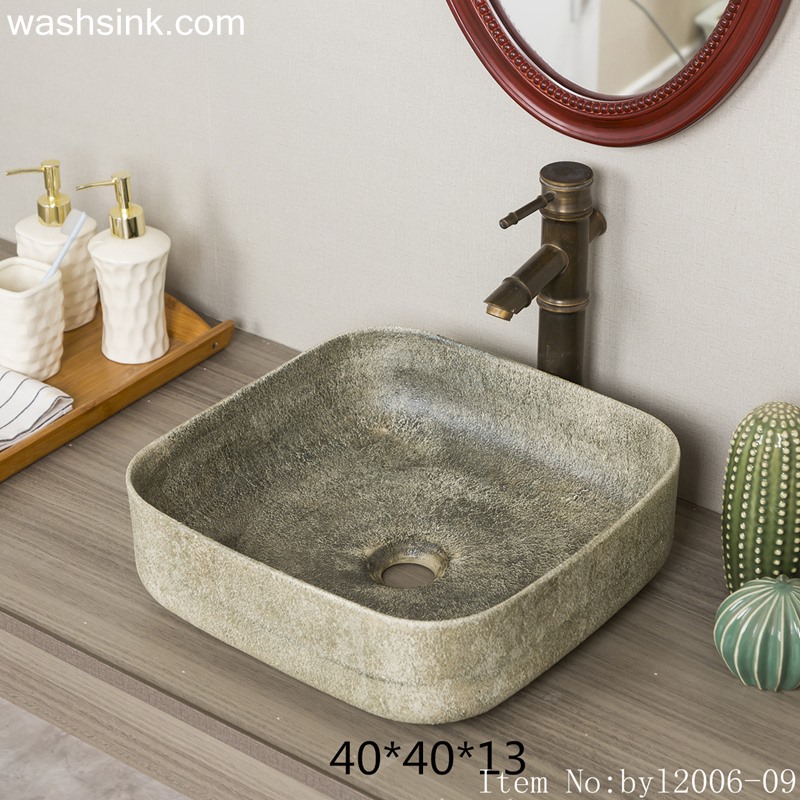 byl2006-09 byl2006-09 Shengjiang creative matte glaze irregular pattern square washbasin - shengjiang  ceramic  factory   porcelain art hand basin wash sink