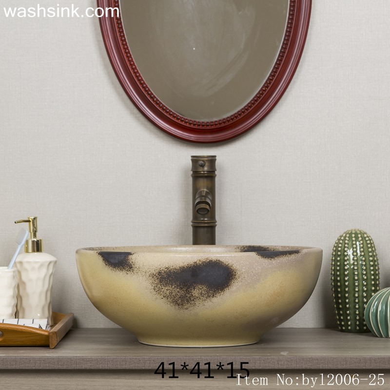 byl2006-25 byl2006-25 Jingdezhen creative design round ceramic washbasin - shengjiang  ceramic  factory   porcelain art hand basin wash sink