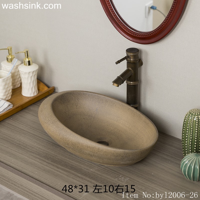 byl2006-26 byl2006-26 Shengjiang Jingdezhen creative oval ceramic washbasin - shengjiang  ceramic  factory   porcelain art hand basin wash sink