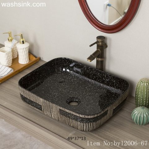 byl2006-67 Shengjiang Creative vertical pattern ceramic washbasin