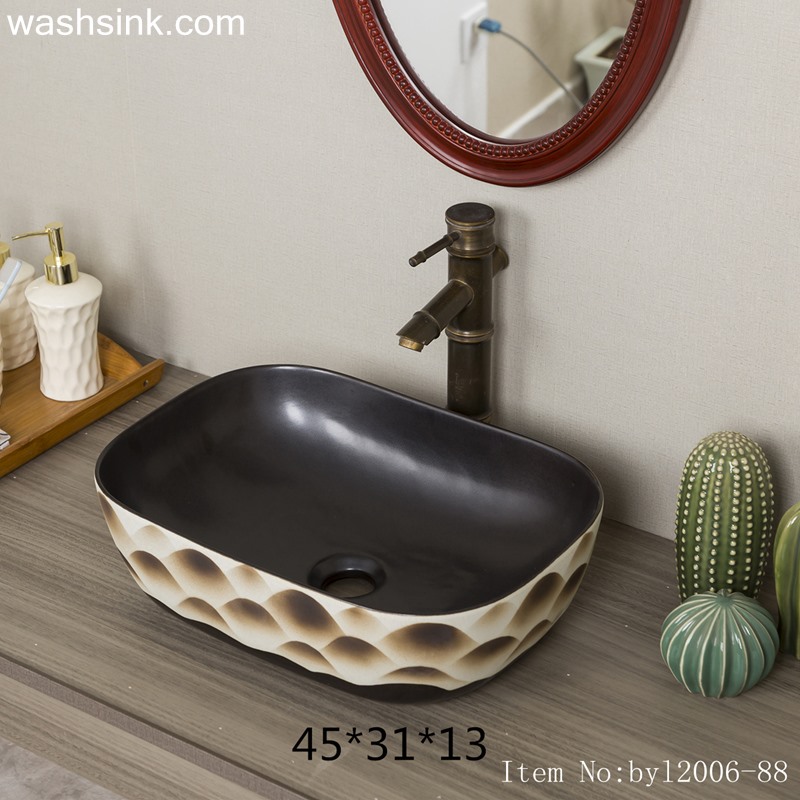 byl2006-88-1 byl2006-88 Shengjiang matte Hill artistic conception ceramic washbasin - shengjiang  ceramic  factory   porcelain art hand basin wash sink