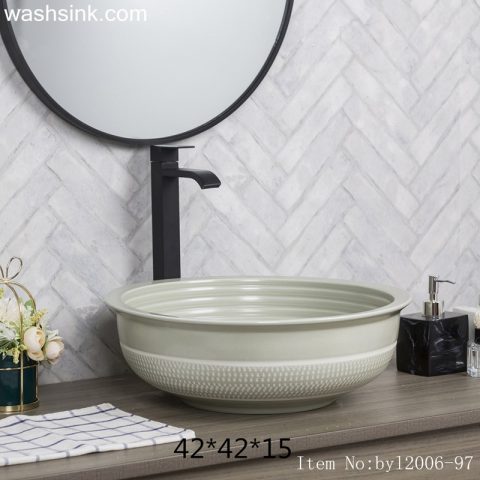 byl2006-97 Jingdezhen glazed pure color creative pattern ceramic washbasin