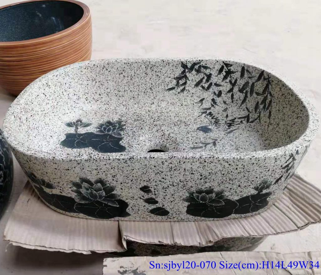 sjbyl20-070-椭圆柳叶荷花新款4-1024x876 sjby120-070Jingdezhen hand painted oval willow lotus new pattern washbasin - shengjiang  ceramic  factory   porcelain art hand basin wash sink