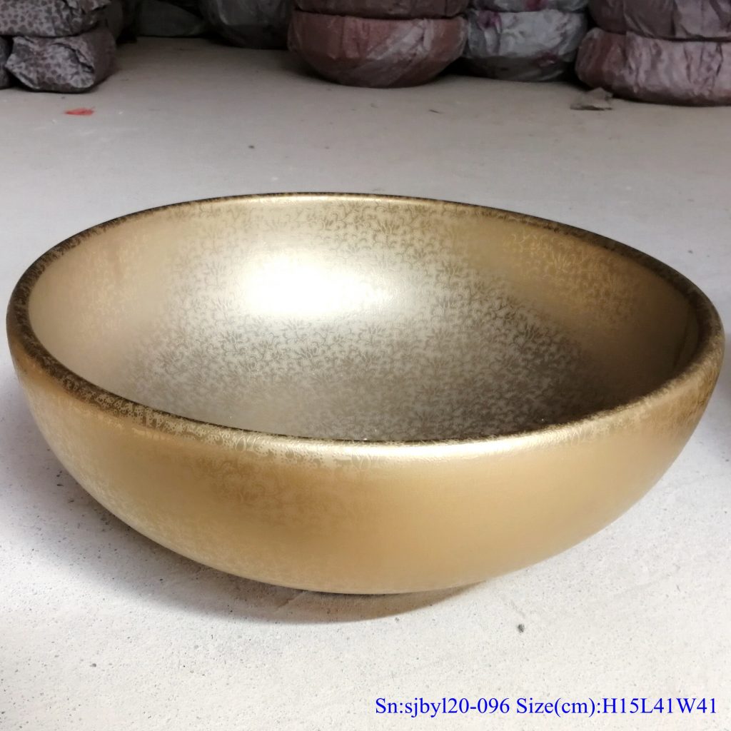 sjbyl20-096-台盆-金属釉和电镀系列-小芽金满地-1024x1024 sjby120-096 Jingdezhen hand painted small gold flower design washbasin - shengjiang  ceramic  factory   porcelain art hand basin wash sink