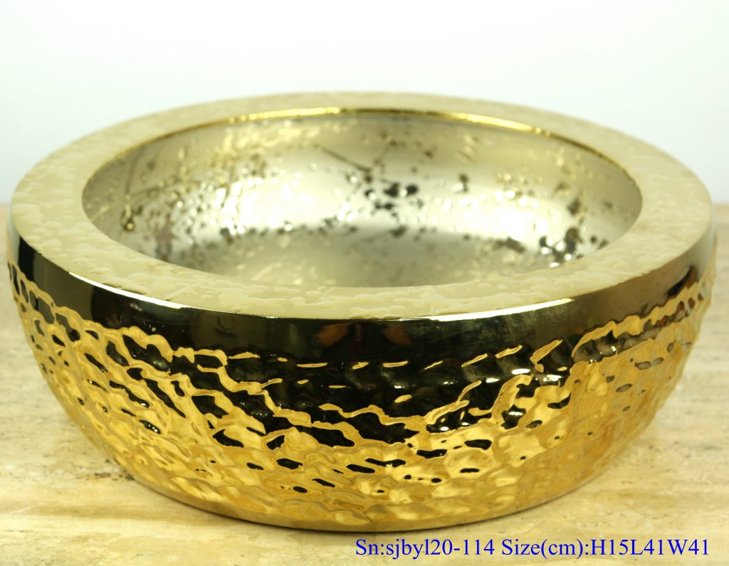 sjbyl20-114-台盆-金属釉和电镀系列-泼墨金岩刻2-1024x796 sjby120-114Jingdezhen wash basin with splash gold and rock carvings - shengjiang  ceramic  factory   porcelain art hand basin wash sink