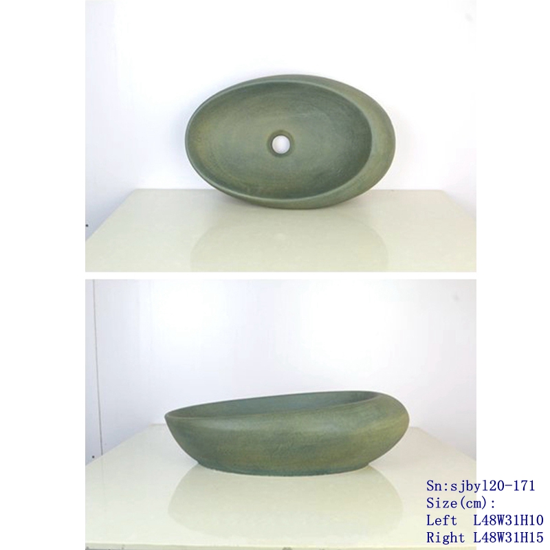 sjbyl20-171-青灰石 sjby120-171 Jingdezhen grey stone pattern washbasin - shengjiang  ceramic  factory   porcelain art hand basin wash sink