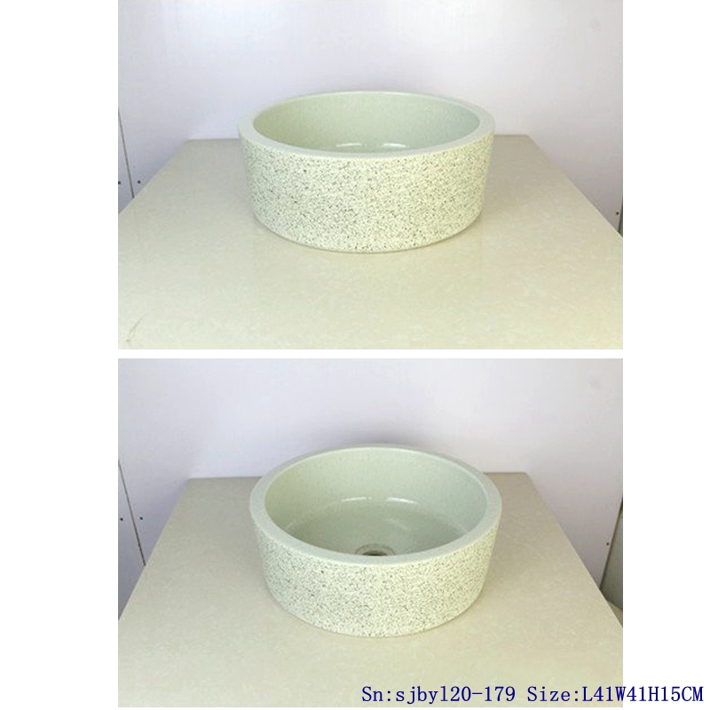 sjbyl20-179-墨点白雪 sjby120-179 Jingdezhen ink dot chrysanthemum pattern washbasin - shengjiang  ceramic  factory   porcelain art hand basin wash sink