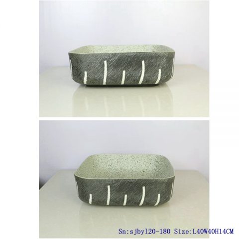 sjby120-180 Jingdezhen wash basin with white silk thread pattern