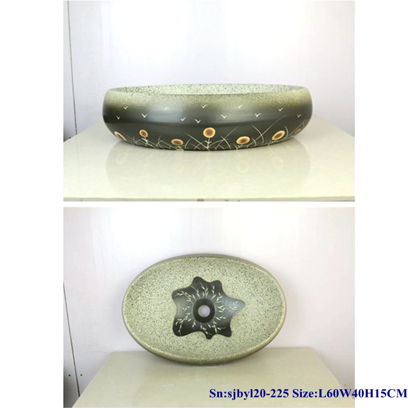 sjbyl20-225-海上蒲公英 sjby120-225 Jingdezhen marine dandelion ceramic washbasin - shengjiang  ceramic  factory   porcelain art hand basin wash sink