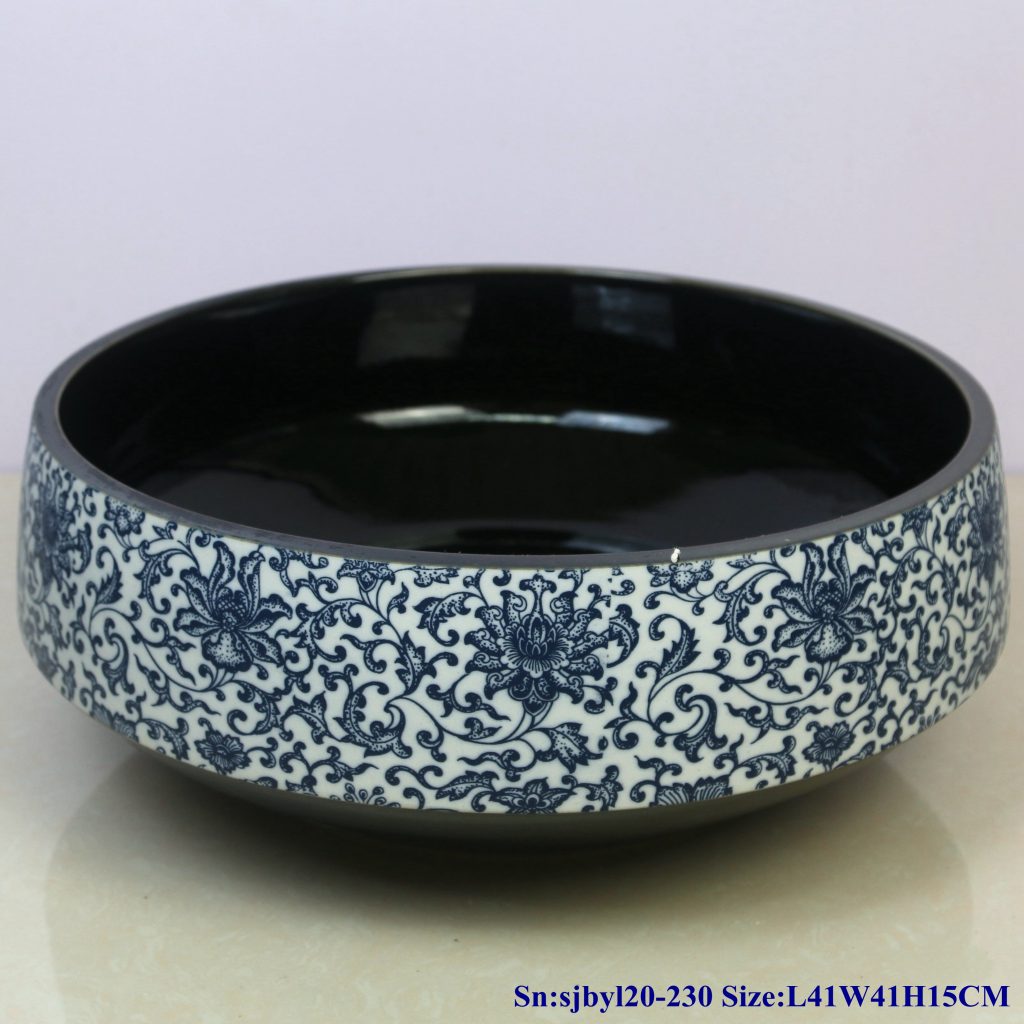 sjbyl20-230-仿古乌金-1024x1024 sjby120-230 Jingdezhen antique pattern ceramic washbasin - shengjiang  ceramic  factory   porcelain art hand basin wash sink