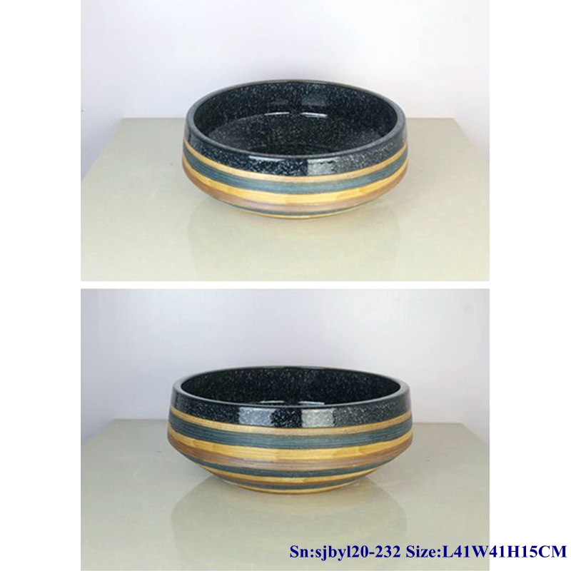 sjbyl20-232-冬日彩虹 sjby120-232 Jingdezhen antique pattern ceramic washbasin - shengjiang  ceramic  factory   porcelain art hand basin wash sink