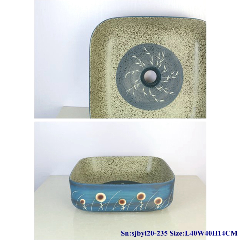 sjbyl20-235-灯笼蒲公英 sjby120-235 Jingdezhen Hand painted lantern dandelion pattern ceramic washbasin - shengjiang  ceramic  factory   porcelain art hand basin wash sink