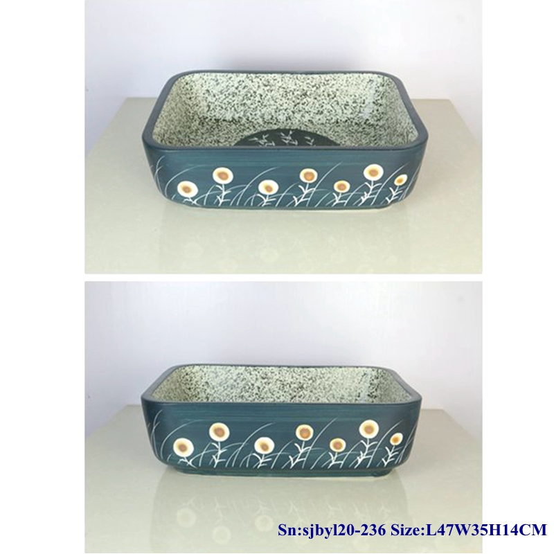 sjbyl20-236-灯笼蒲公英2 sjby120-236 Jingdezhen Hand painted lantern dandelion pattern ceramic washbasin - shengjiang  ceramic  factory   porcelain art hand basin wash sink