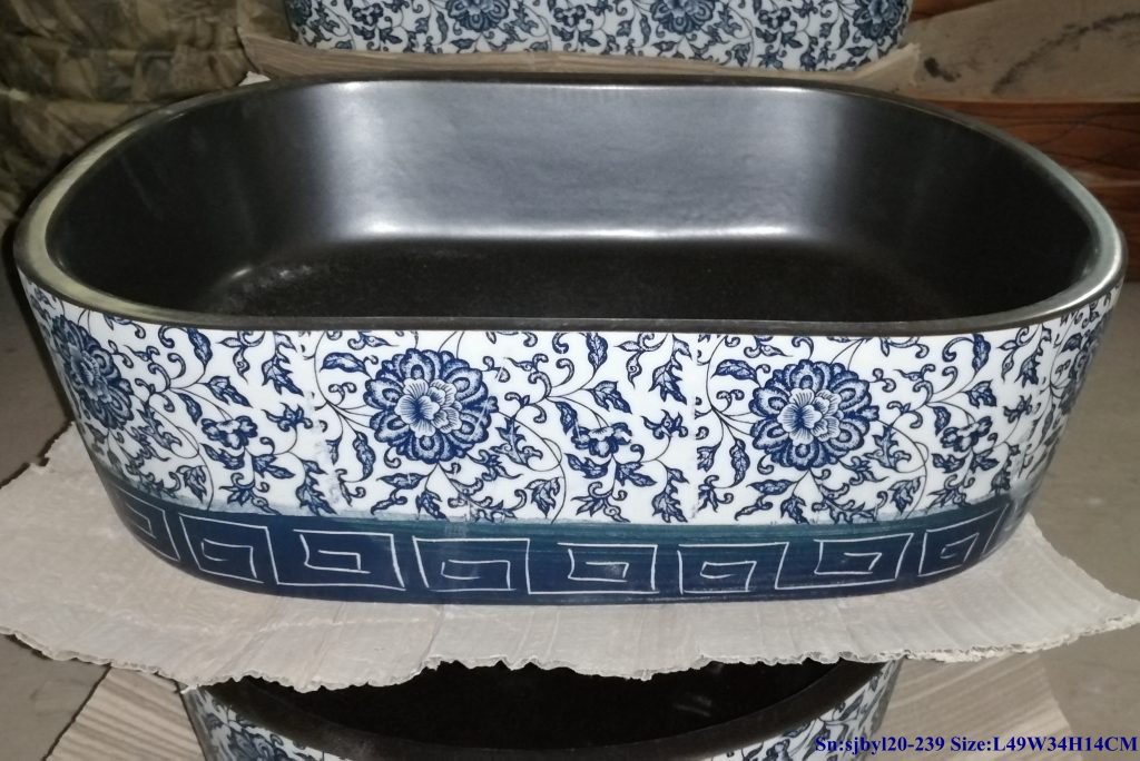 sjbyl20-239-穿枝莲下回纹-1024x684 sjby120-239 Jingdezhen Hand painted ceramic washbasin with palindrome pattern under lotus - shengjiang  ceramic  factory   porcelain art hand basin wash sink