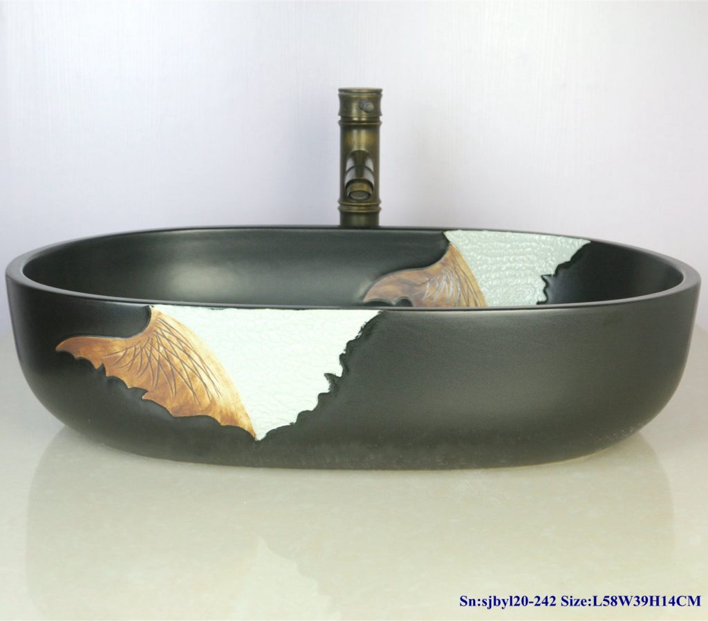 sjbyl20-242-拨云见日-1024x899 sjby120-242 Jingdezhen Hand painted ceramic washbasin with a corner of the sun - shengjiang  ceramic  factory   porcelain art hand basin wash sink