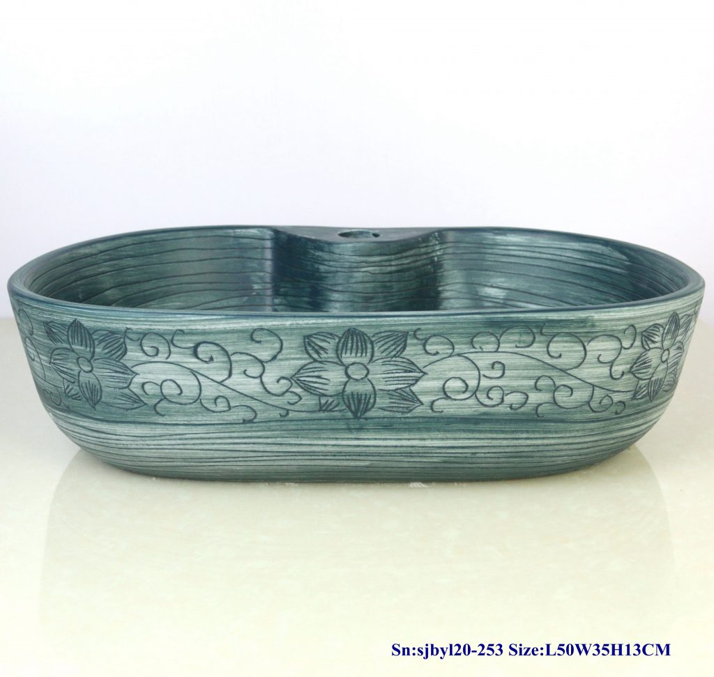 sjbyl20-253-（椭圆带孔）线圈菊瓣-1024x971 sjby120-253 Jingdezhen Hand painted ceramic washbasin with chrysanthemum petal pattern - shengjiang  ceramic  factory   porcelain art hand basin wash sink