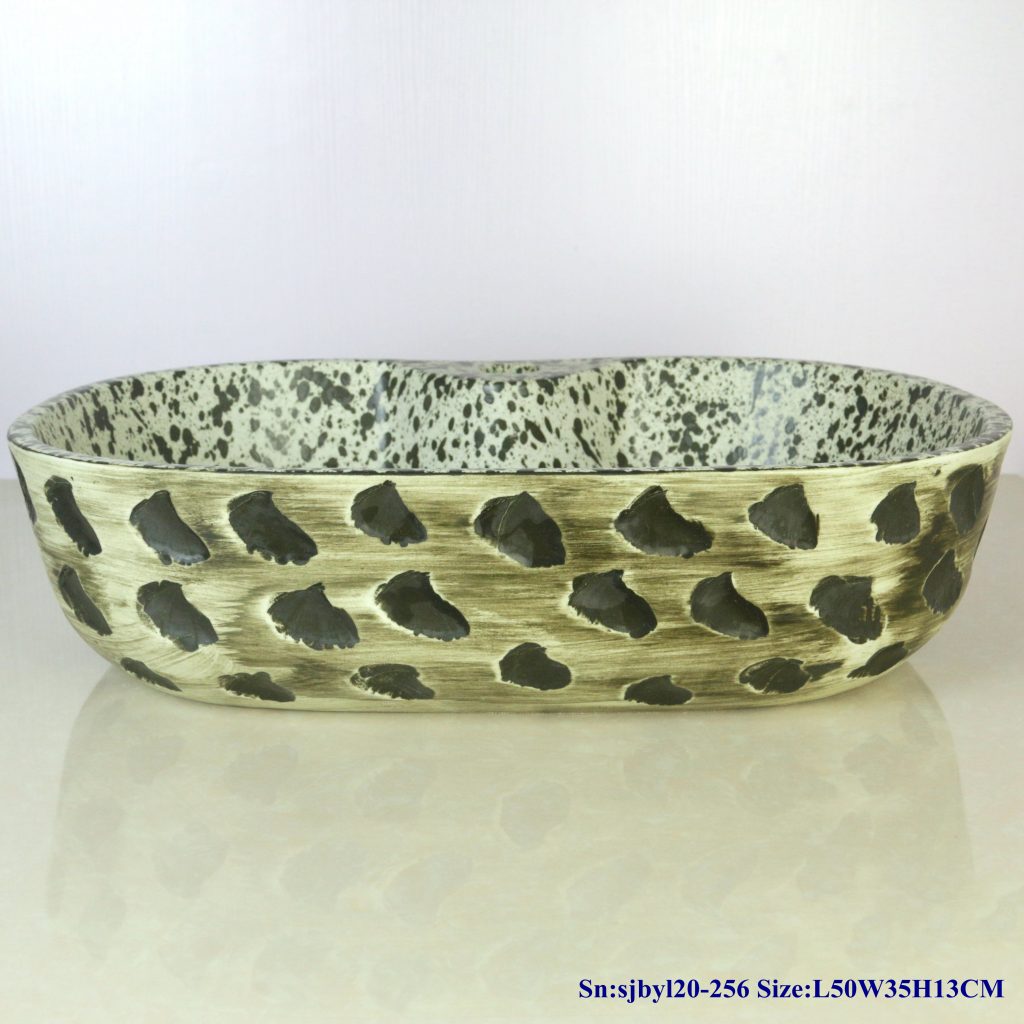 sjbyl20-256-（椭圆带孔）洒点青石-1024x1024 sjby120-256 Jingdezhen Hand painted ceramic washbasin with bluestone pattern - shengjiang  ceramic  factory   porcelain art hand basin wash sink