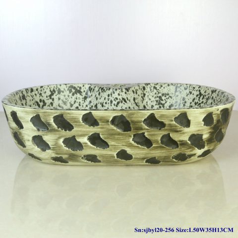 sjby120-256 Jingdezhen Hand painted ceramic washbasin with bluestone pattern